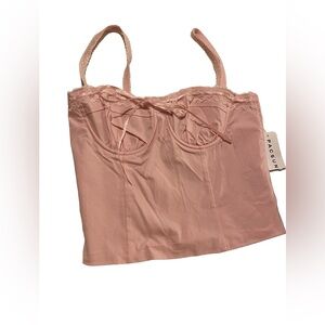 2000’s Y2k Women’s halter small by Pac sun NWT’s pink bustier smocked summer top